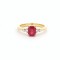 Ruby ring with side stones in 18K gold,GSS certified