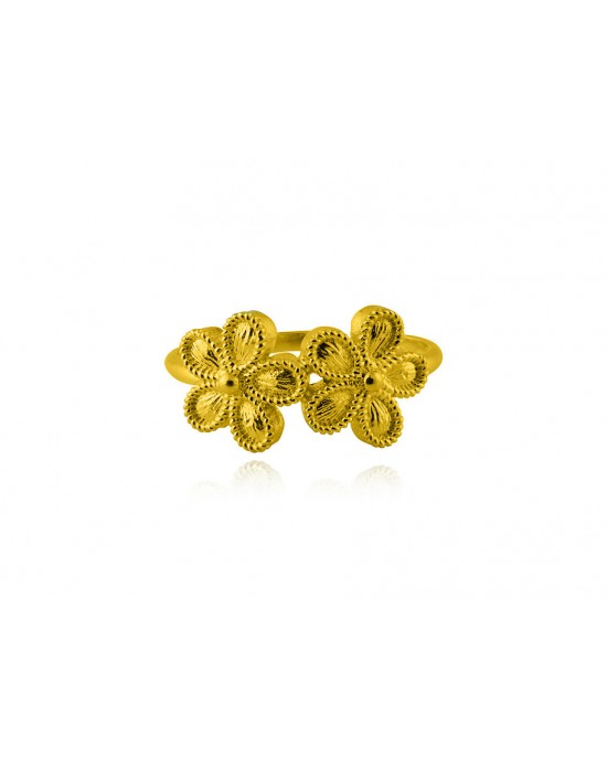 Δαχτυλίδι μαργαρίτες από χρυσό Κ18