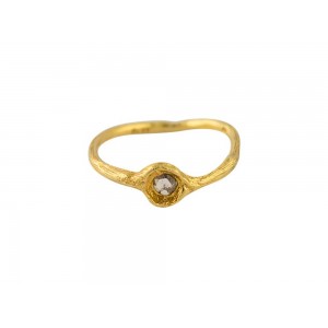 Μονόπετρο δαχτυλίδι με διαμάντι rose cut από χρυσό Κ18