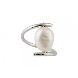 Δαχτυλίδι με μαργαριτάρι μπαρόκ από λευκόχρυσο Κ18