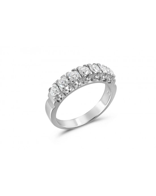 Diamond Half-Eternity Ring 0,60ct in 18k white gold