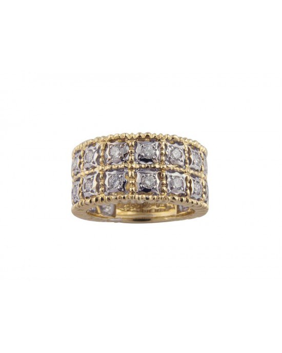 Ολόβερο δαχτυλίδι με διαμάντια 0,85ct από κίτρινο χρυσό Κ18