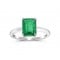 Zambia emerald ring in 18k white gold
