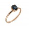Δαχτυλίδι με μπλε ζαφείρι από ροζ χρυσό Κ14