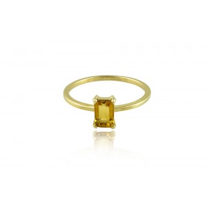 Δαχτυλίδι με citrine από χρυσό Κ14