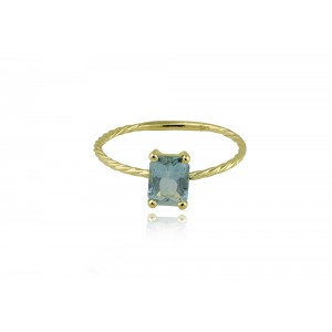 Δαχτυλίδι με aquamarine από χρυσό Κ14