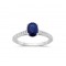 Δαχτυλίδι με μπλε ζαφείρι και διαμάντια στο πλάι από λευκόχρυσο Κ18