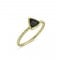 Trilliant black tourmaline ring in 14k gold