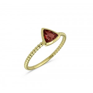 Δαχτυλίδι με κόκκινη τουρμαλίνη από χρυσό Κ14