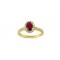 Ruby cluster ring with diamonds in 18k gold