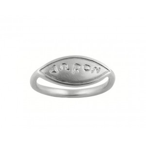 Αρχαϊκό δαχτυλίδι "Δώρον" από επιροδιωμένο ασήμι 925°