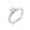 Solitaire engagement ring with diamond 0.40ct in 18k white gold GIA Certified