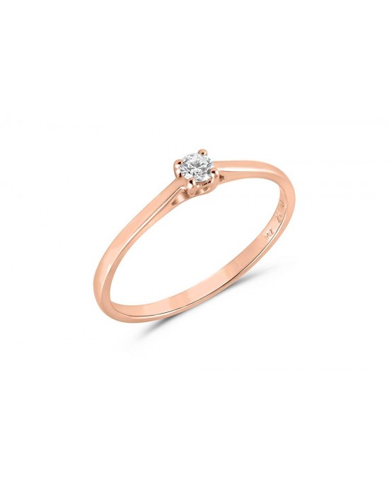 Diamond engagement ring in 18k rose gold 0.08ct
