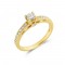 Μονόπετρο δαχτυλίδι κίτρινο χρυσό Κ18 με διαμάντι 0.25ct και πέτρες στο πλάι