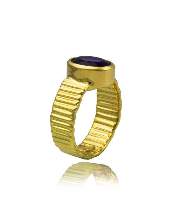Δαχτυλίδι με αμέθυστο από χρυσό Κ18