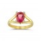 Pink tourmaline ring in 18k gold with diamonds