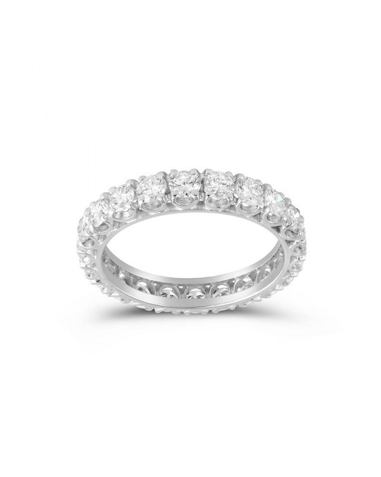 Ολόβερο δαχτυλίδι σειρέ με διαμάντια 2.94ct λευκόχρυσο Κ18
