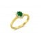 Petite emerald cluster ring with diamonds in 18k gold