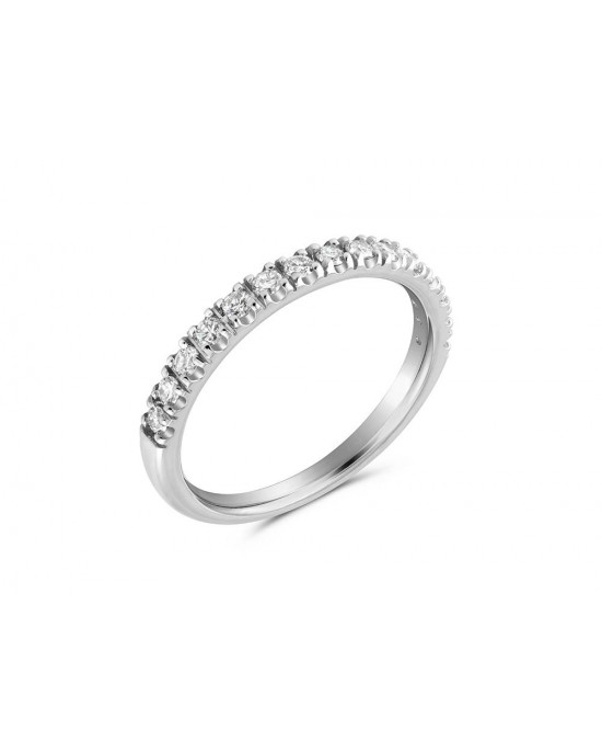 Μισόβερο δαχτυλίδι με διαμάντια 0,35ct από λευκό χρυσό Κ18