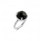 Δαχτυλίδι με μαύρο όνυχα από επιροδιώμενο ασήμι 925°