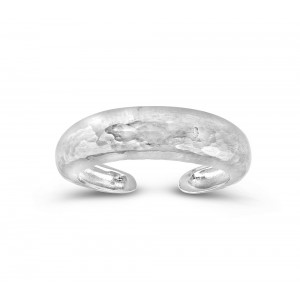 Hammered ring in rhodium plated sterling Silver 925°