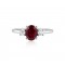 Mozambique ruby ring with diamonds in 18k white gold 