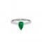 Ring with Pear shaped Emerald in 18k white gold  