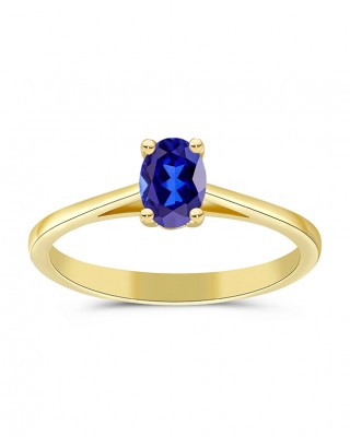 Μονόπετρο δαχτυλίδι με ζαφείρι από χρυσό Κ18