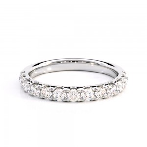 Δαχτυλίδι μισόβερο με lab-grown διαμάντια 0.65ct από λευκόχρυσο Κ18  Δαχτυλίδι μισόβερο με lab-grown διαμάντια 0.65ct από λευκόχρυσο Κ18