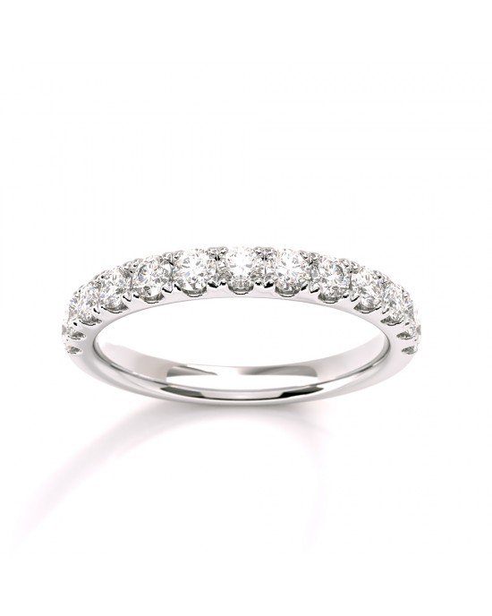 Diamond half-eternity ring 0,70ct in 18k white gold 