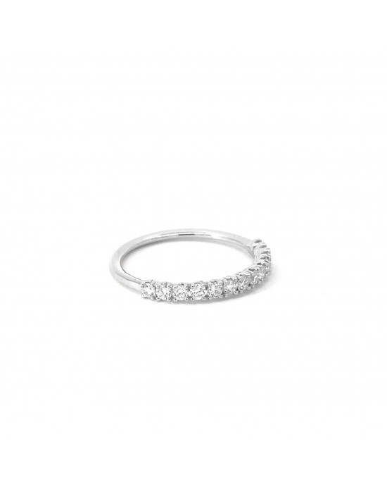 Σειρέ δαχτυλίδι με διαμάντια από λευκόχρυσο Κ18
