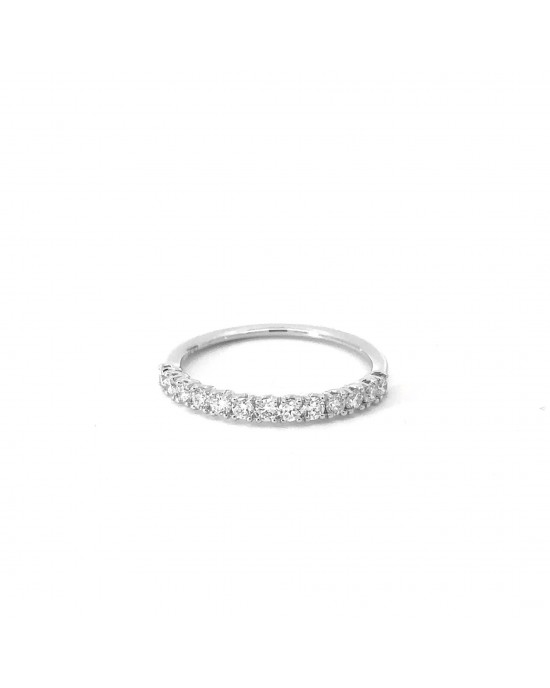 Σειρέ δαχτυλίδι με διαμάντια από λευκόχρυσο Κ18