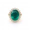 Emerald ring with diamonds in 18K gold,GSS Gem Report