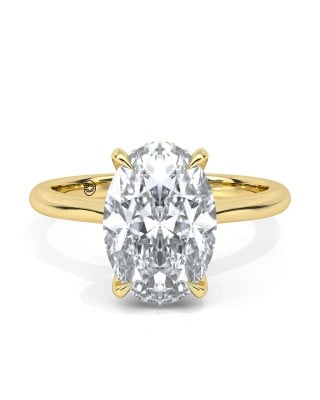 Μονόπετρο δαχτυλίδι αρραβώνα "Περσεφόνη" με Οβάλ Lab-Grown διαμάντι και Hidden Halo από χρυσό Κ18 και πιστοποίηση IGI 