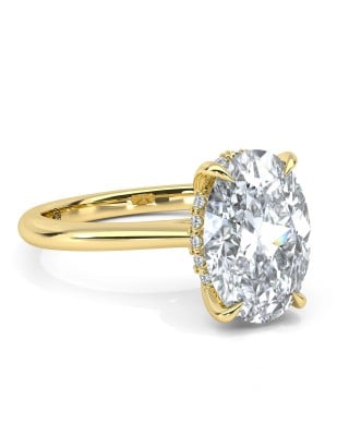 Μονόπετρο δαχτυλίδι αρραβώνα "Περσεφόνη" με Οβάλ Lab-Grown διαμάντι και Hidden Halo από χρυσό Κ18 και πιστοποίηση IGI 