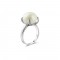 Pearl ring with diamonds in 18k white gold