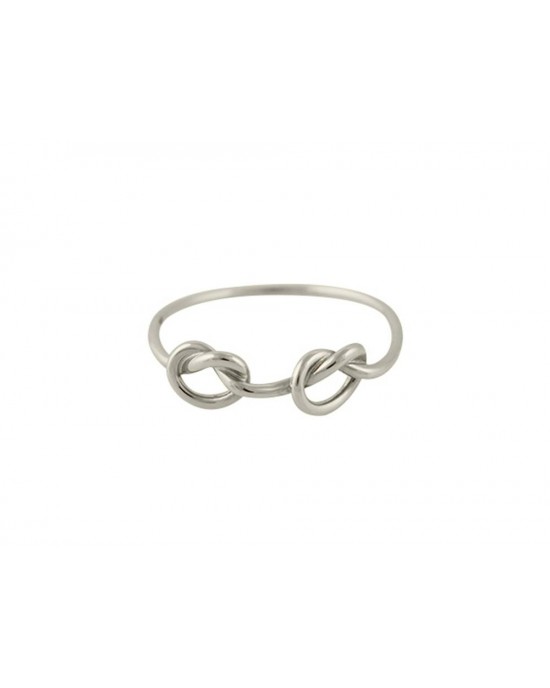 Double knoght ring in 14k white gold 