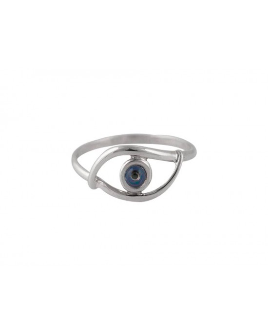 Δαχτυλίδι με μάτι από λευκόχρυσο Κ14