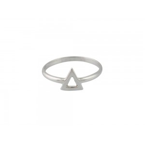 Triangle ring in 14k white gold