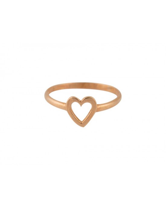 14K Pink Gold Ring Heart
