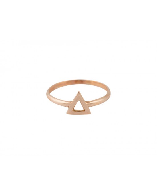 Simple triangle ring in 14 karat rose gold
