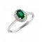 Δαχτυλίδι ροζέτα λευκόχρυσο με σμαράγδι και διαμάντια από λευκόχρυσο Κ18
