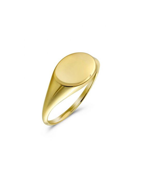 Δαχτυλίδι σεβαλιέ οβάλ από χρυσό Κ14