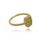 Βυζαντινό δαχτυλίδι από χρυσό Κ18 με μπριγιάν