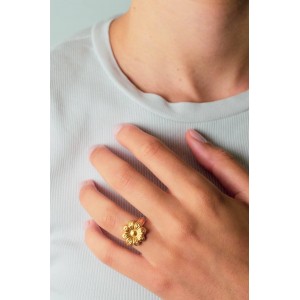 Αρχαϊκό δαχτυλίδι μαργαρίτα από χρυσό Κ18