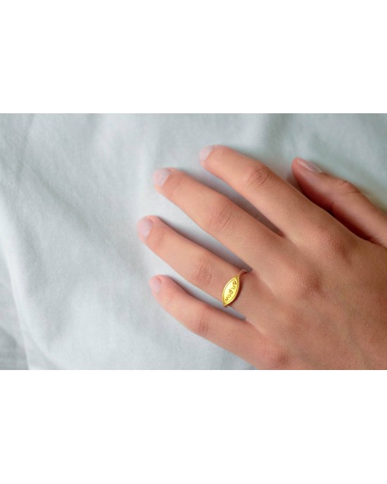Αρχαϊκό δαχτυλίδι "Δώρον" από χρυσό Κ18