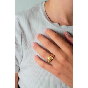 Ring with triple spiral design in 925° gold plated sterling silver Ring with triple spiral design in 925° gold plated sterling silver