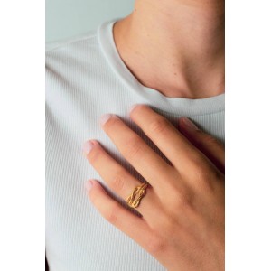 Δαχτυλίδι "Ο Κόμπος του Ηρακλέους" από επιχρυσωμένο ασήμι 925°