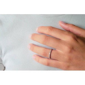 Δαχτυλίδι μισόβερο σειρέ με διαμάντια 0.18ct από λευκόχρυσο Κ18 Δαχτυλίδι μισόβερο σειρέ με διαμάντια 0.18ct από λευκόχρυσο Κ18