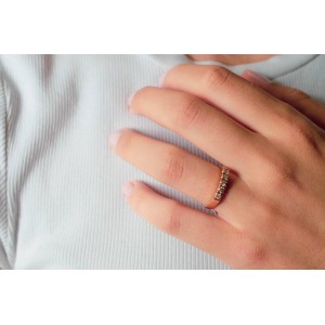 Δαχτυλίδι σειρέ με διαμάντια από ροζ χρυσό Κ18 Δαχτυλίδι σειρέ με διαμάντια από ροζ χρυσό Κ18